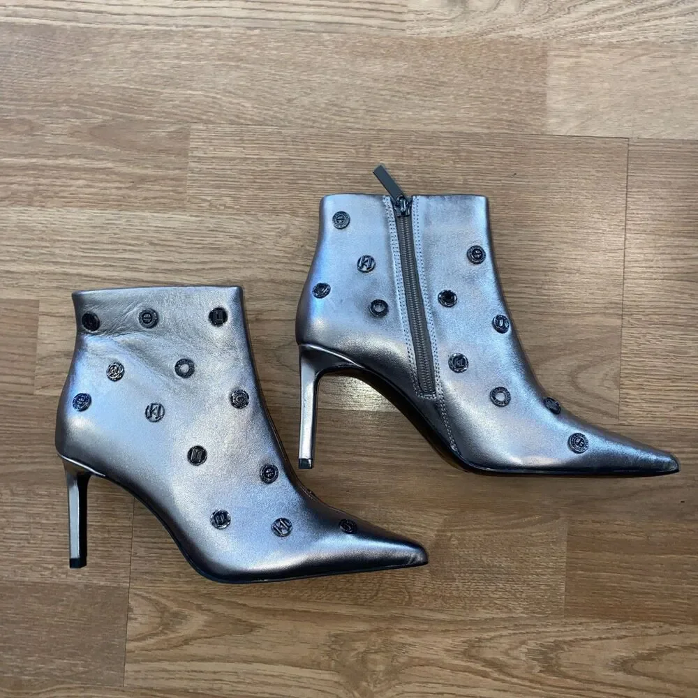 KARL LAGERFELD PARIS Womens Saina Dress Boots Pewter Size 6M NWOB - Picture 7 of 12